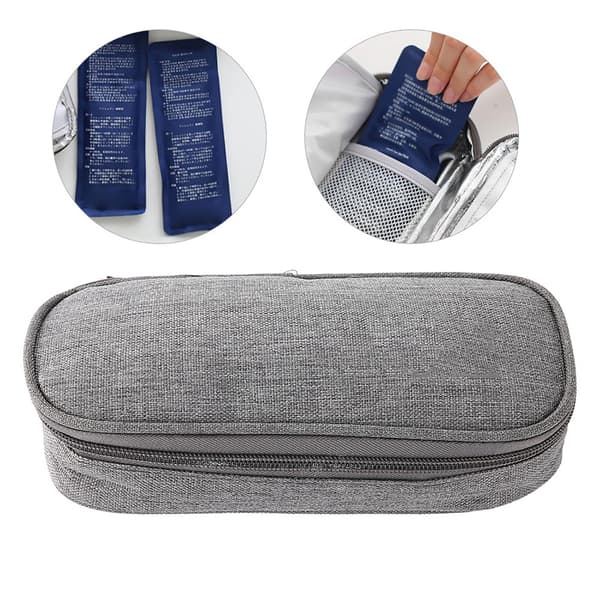 Portable Insulin Cooler Bag Protective Case Medical Insulation Cooling Pouch Case (Grey) 1.3 1.3