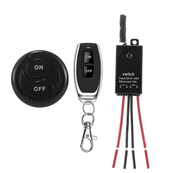Mini trådløs afbryder 12V, 5V/12V/48V/10A relæ fjernbetjeningsafbryder, egnet