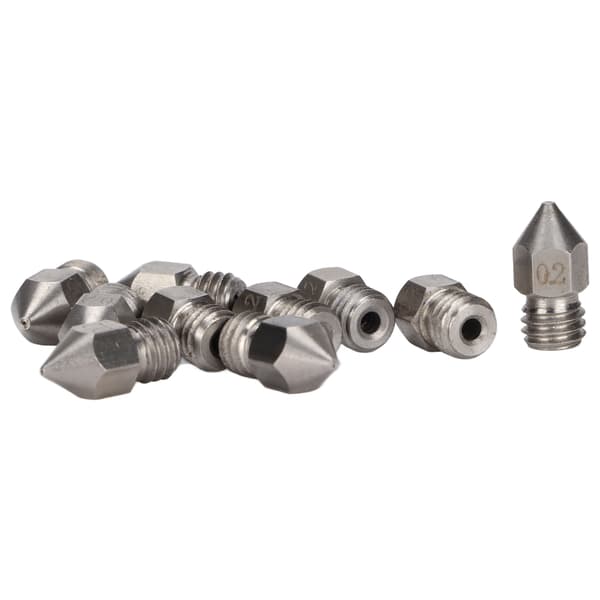 10 stk 3D-printerdyser MK8 rustfrit stål 1,75 mm ekstruderingsprinthoveddele tilbehør 0,2 mm
