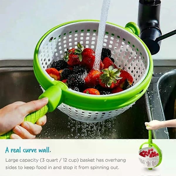 Salad Spinner, Foldable Handle Sieve, Vegetable Drainer, Kitchen Accessory