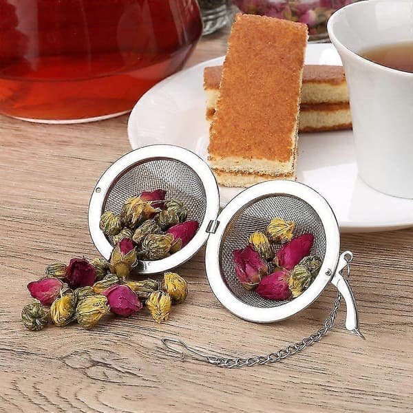 2 stk. tebold i rustfrit stål 5,3 cm te-si te-infuser til te