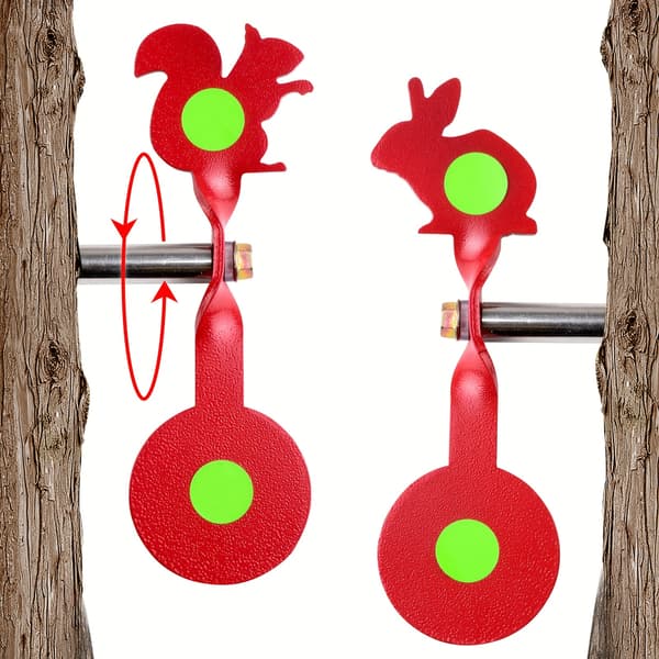 Automatic Rotating Airsoft/NBB BB Gun Target with 360° Spinning Motion - Red & Green Shooting Practice System, Durable Outdoor/Indoor [DB] Target Squirrel Target Squirrel
