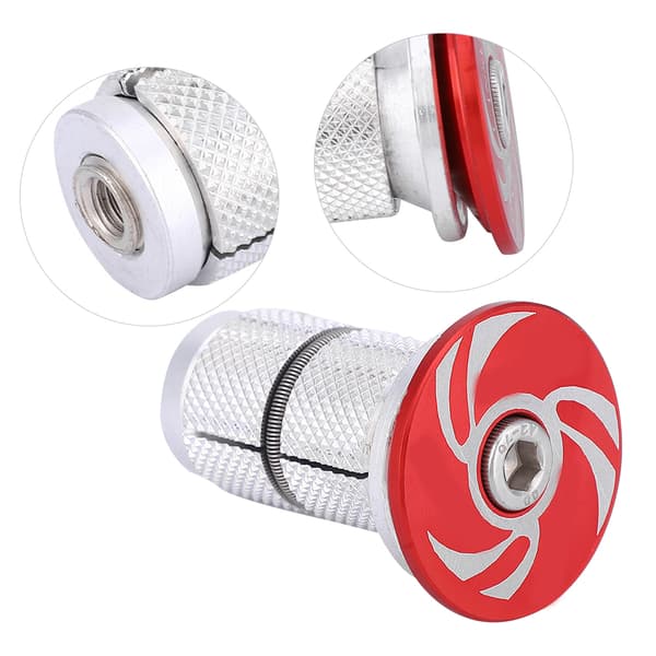 S34 Mountain Road Bike Bicycle Front Fork Steerer Tube Headset Compression Plug Top Cap Expander Red