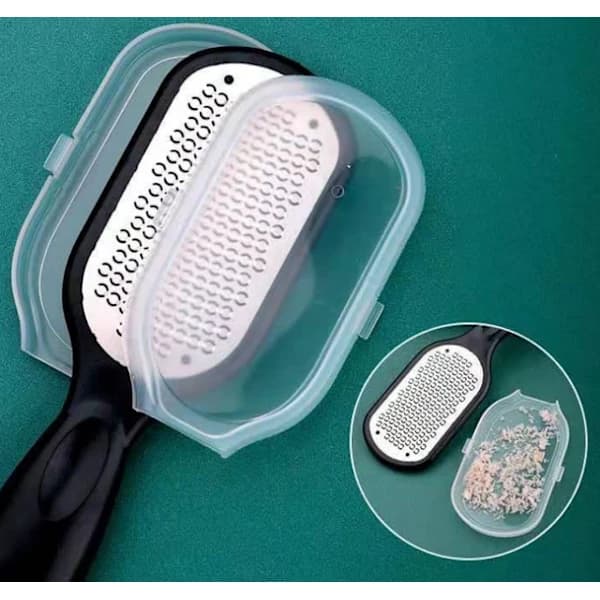 Foot file with lid, anti-splash foot care product