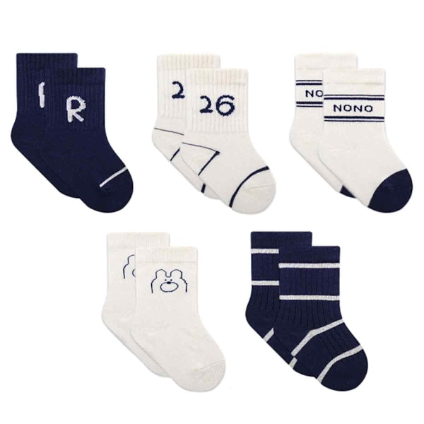 Set med blå björngrupp höstbebisstrumpor, andningsbara, lösa, XL