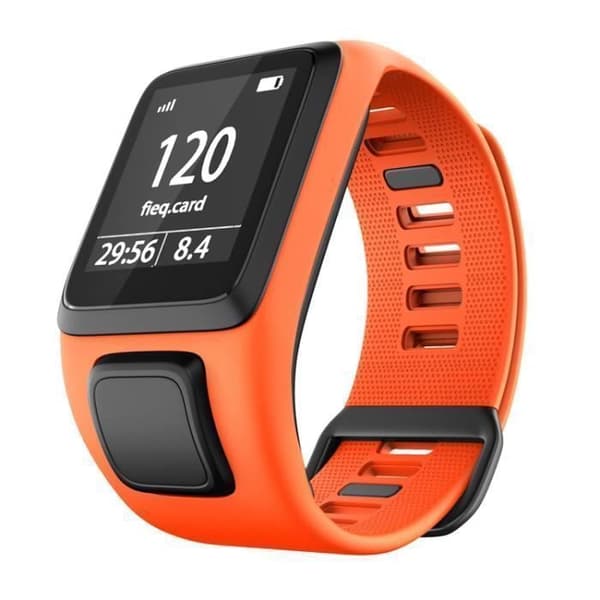 Orange silikone erstatningsrem til smartwatch til TomTom Runner 2/3 og TomTom Spark 3, remforbindelse[DB]