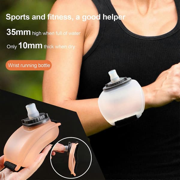 Löpande Vattenflaska Sport Mini Handleds Vattenflaska Handledsväska Klättring Vit White
