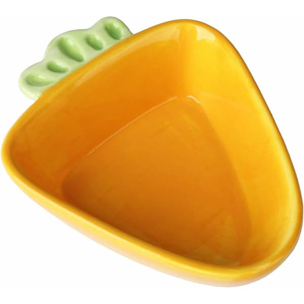 Ceramic Pet Bowl - Carrot - Ceramic Bowl for Hamster, Guinea Pig, Rat, Rabbit