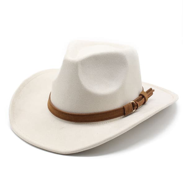 Tweed Hatt Mocka Western Cowboy Bowler Hatt - Beige