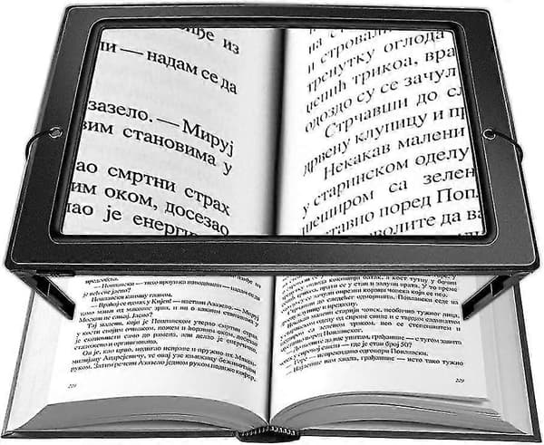 Reading Glasses, 3x Magnification A4 Rectangular Illuminated Magnifier with 4 Bright LED Lights Large Full Page Illuminated Magnifier
