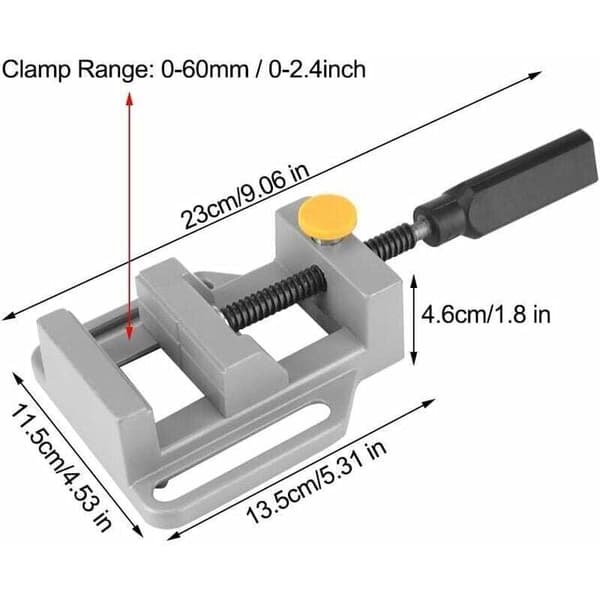 Aluminium Alloy Drill Press Vise for Jewelry Making, Compatible with Bench Clamping Tools