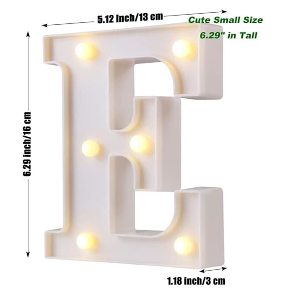 ZHOUBA LED Bogstavlampe Switch Design Vandtæt Alfabet Bogstav Natlys til Festklub Bar E E E E