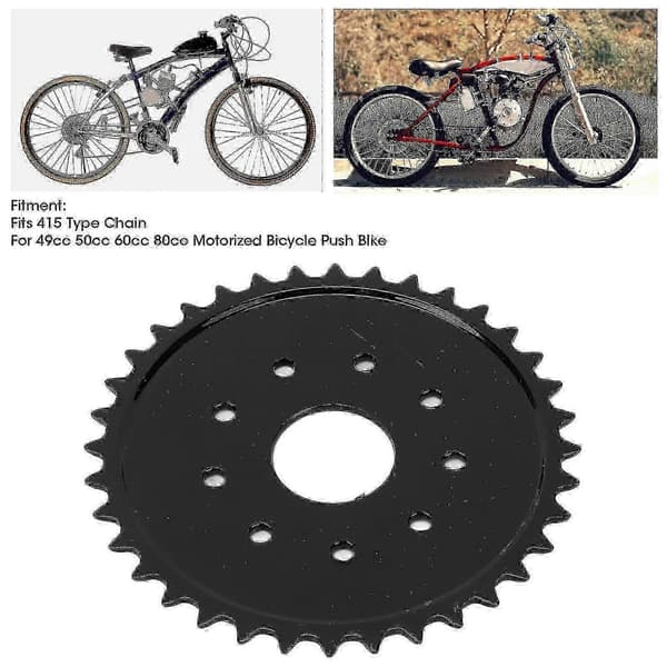 Motorized Bicycle 415 Chain Rear Sprocket - 36T, 6 Hole Fit for 49cc 50cc 60cc 80cc Scooter