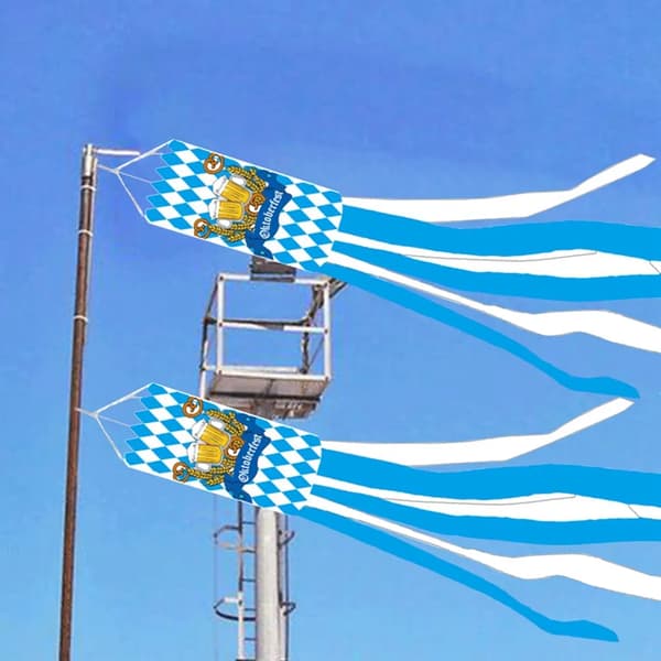 Oktoberfest flag vindpose, bayersk stil festbaggrund, ølfestival dekoration