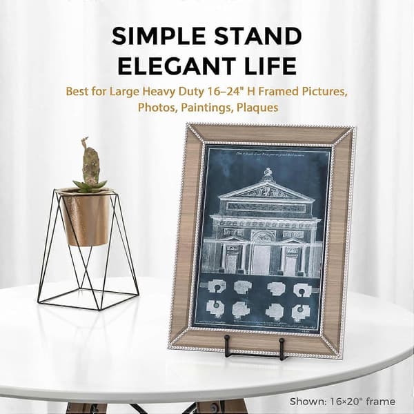 3-pack Large 30 cm Metal Plate Display Stand with Stable Widened Base for Heavy Items and Frames (FMY)