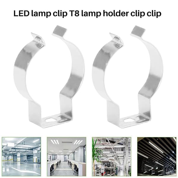 120 stk T8 LED-pærer U-clips holdere Fluorescerende rørlysfeste