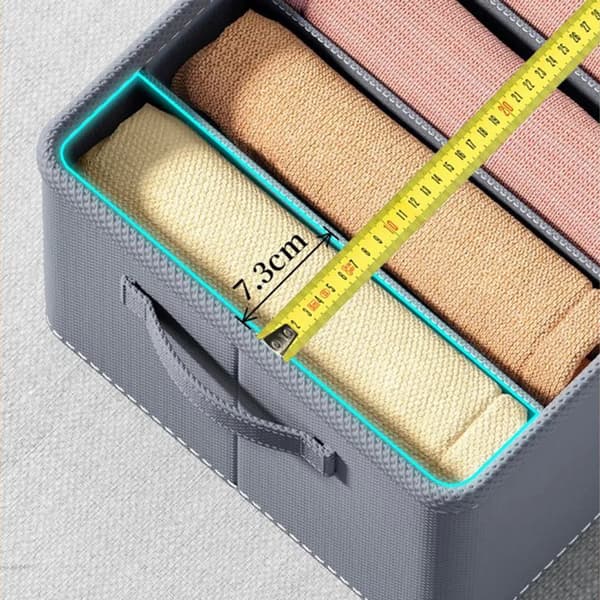 3-pak grå opbevaringskasser til tøj, vaskbar skuffeorganisator, non-woven stof