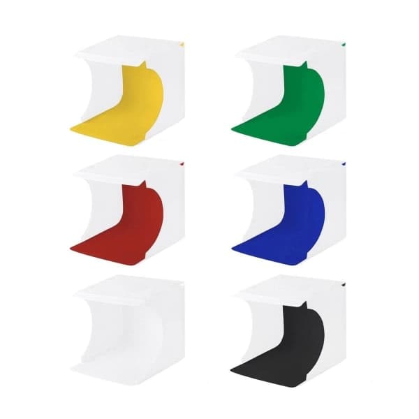 Fototält / Ljustält med LED-panel - Fotobox (550LM) Vit