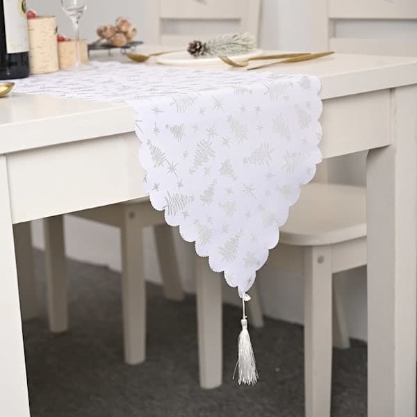 Christmas table runner in cotton and linen, table decoration, washable