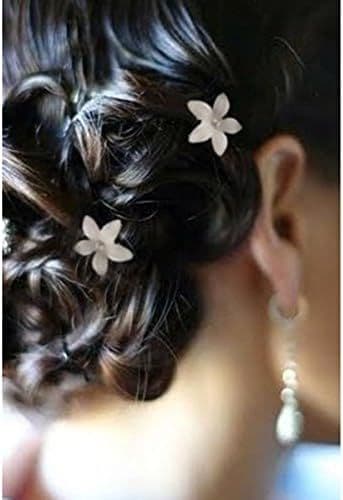 (hvid) 8 stk. bryllupsbrudehårnåle, rhinstenshårklemmer U-formede hårnåle
