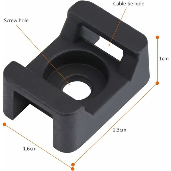 150 stk. sorte kabelbinderholdere, kabelbinderbase, 23 mm x 16 mm