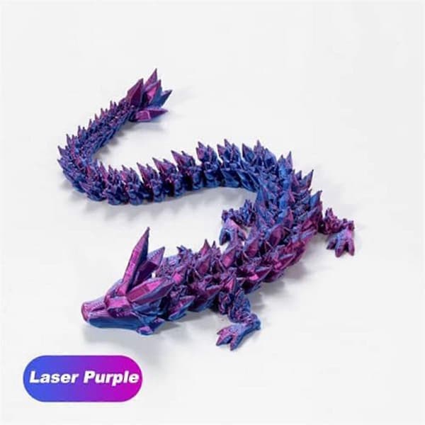 3D Printed Dragon in Egg, Fully Articulated Crystal Dragon with Dragon Egg, Home Office Decor