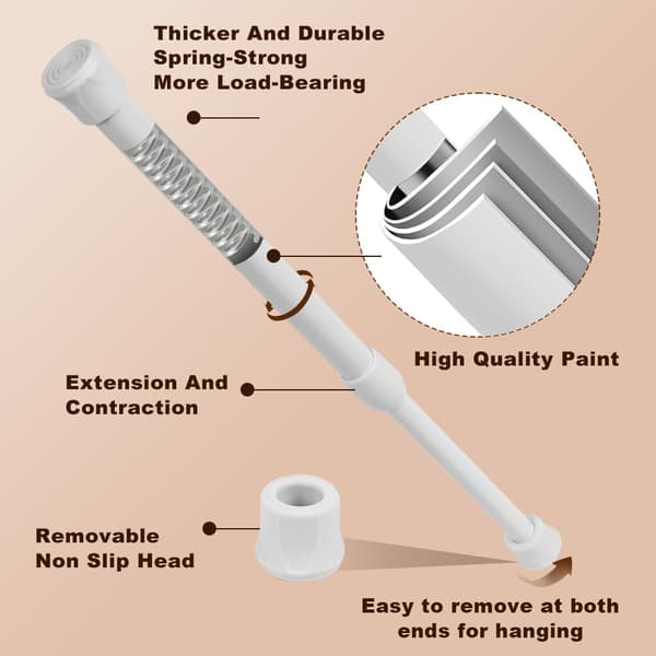 Extendable Curtain Rod, 6 pcs 30-50 cm Non-slip Drill-free Rod for Curtains 6 pcs (30–35 cm) 6 pcs (30–35 cm)