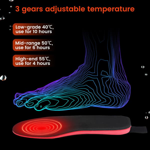 Electric Heated Insoles with Smart Remote Control and Three Speeds