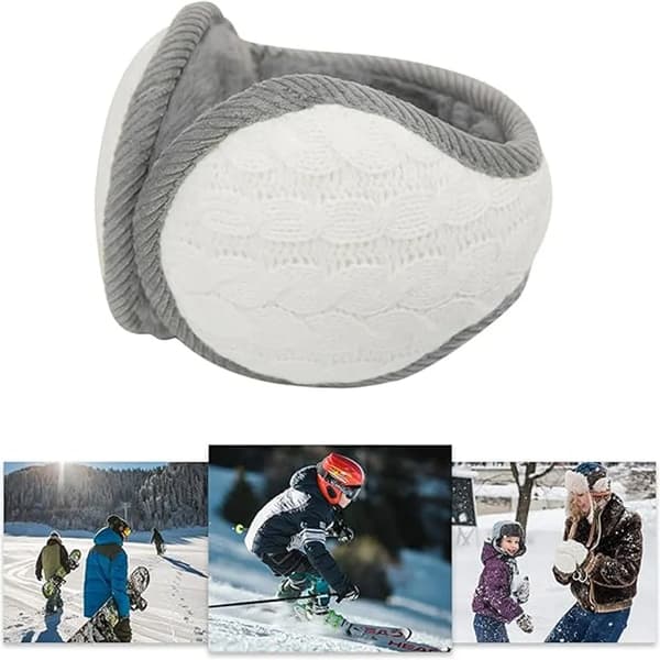 Uni, Vinter Varme Øreklokker, Sammenleggbare, For Utendørs, Sykling, Løping, (Hvit)