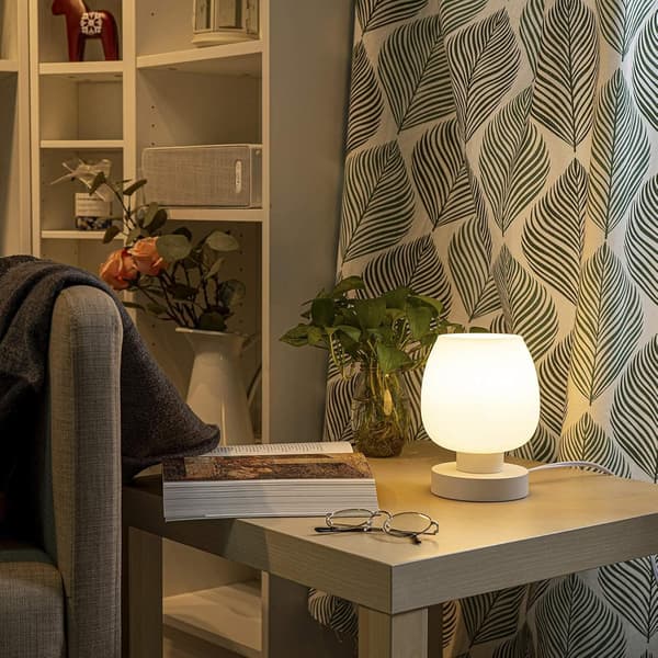 Bedside Lamp - Modern Small Lamp for Bedroom Living Room Bedside Table, Warm LED Bulb, 3-Way Dimmable