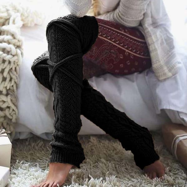 Women's Crocheted Knit Knee-High Thigh-High Warm Socks
