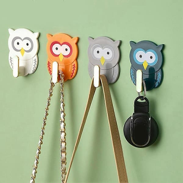 12st Cartoon Owl Wall Hanger Wall Hook Coat Hook Multifunctional Hooks Home Wall Decor