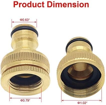 Universell badekar kran til hageslangeadapter, 1/2\" og 3/4\" 2 i 1