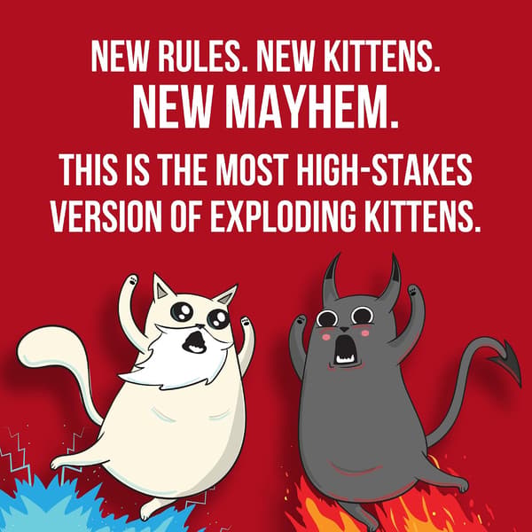 Exploding Kittens God vs. Ond - 55 Kort inspireret af Netflix-serien - Forøg Exploding Kittens med nye karakterer