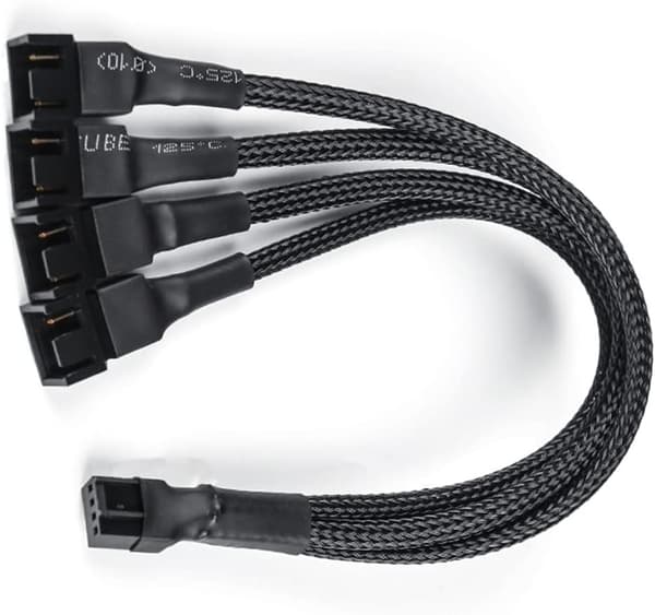 2 stykker (FH-4)-4-bens blæserfordelerkabel computerblæser strømkabel blæserfordelerkabelkonverter 1 til 4