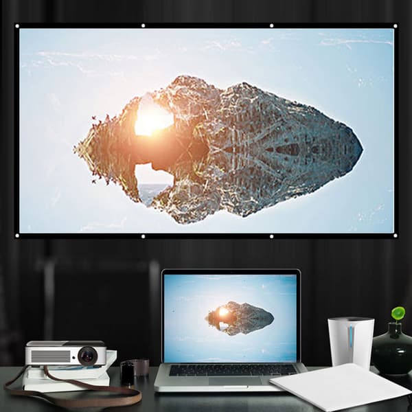 16:9 Thick Portable Non-crease Soft White Polyester Projector Screen Projection Screen (120 inch)
