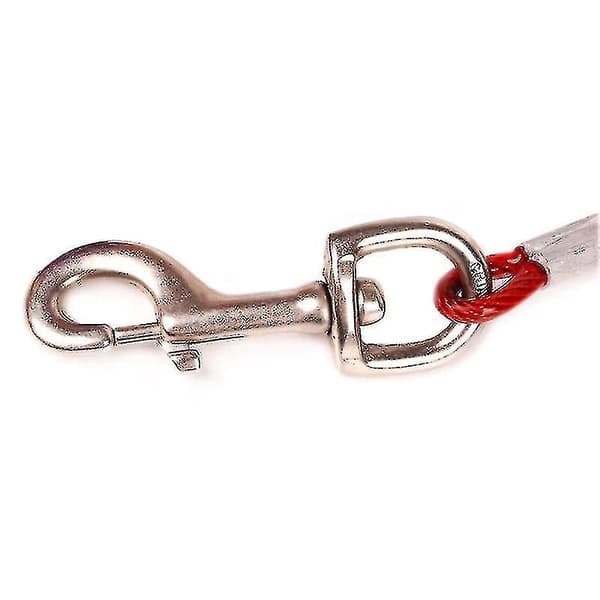 Ståltrådskoppel för två hundar Anti Bite Tie Out-kabel Utomhuskoppel Dubbelkoppel