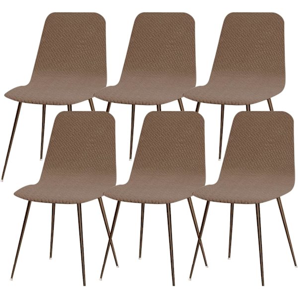 Skandinavisk elastisk stoltrekk, sett med 6, moderne vaskbare spisestoler