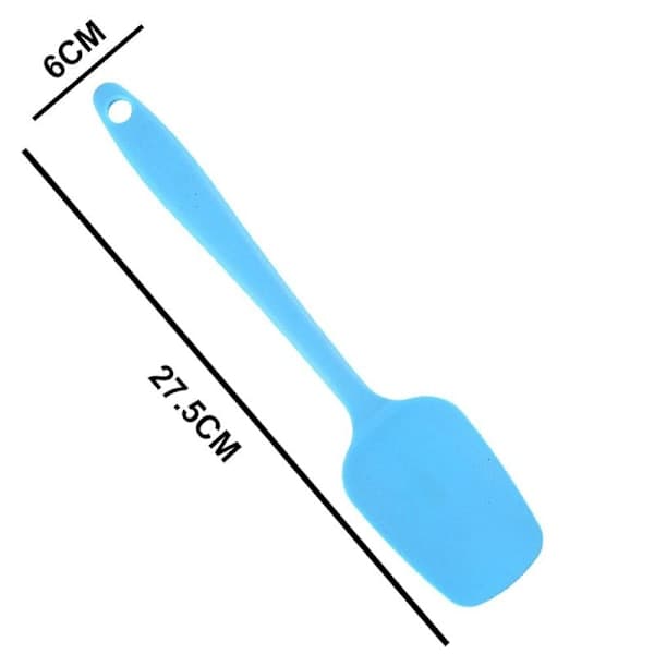 Enkel silikonspatel, spade, husholdningsbakeredskap, liten, blå