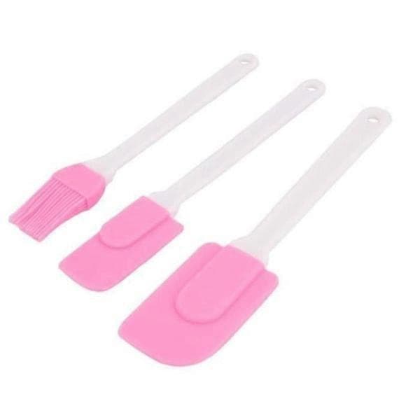 Sæt med spatel og børste - 3 dele pink