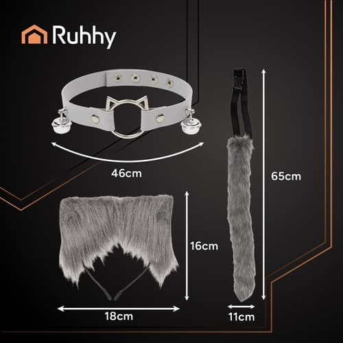 Therian Cosplay Set - Tail, Ears & Choker - 3-piece
