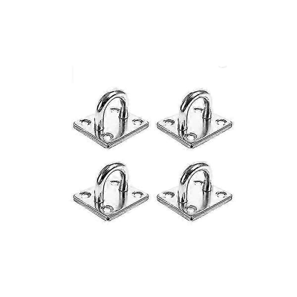 M6 304 Rustfrit Stål Aflang Øjeplade, Marine Hardware Klampe Krogøje (4 stk., sølv)