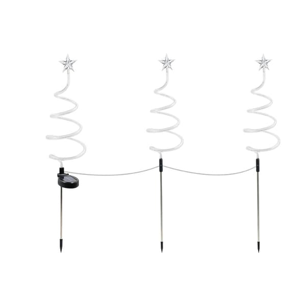 Nyhet Julgran Spiral Stake Light - Batteridrivna Trädgårdsdekorationer - Set med 3 (Multifärgad)
