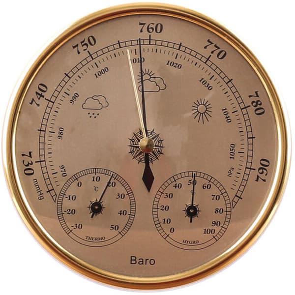 Veggtermometer Barometer Termometer Hygrometer Veggtermometer Dekor Hengende Værstasjon Gull