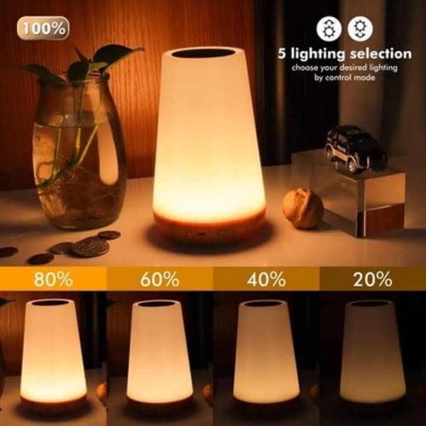 Natlampe, dæmpbar berøringslampe til soveværelse, bærbar bordlampe,