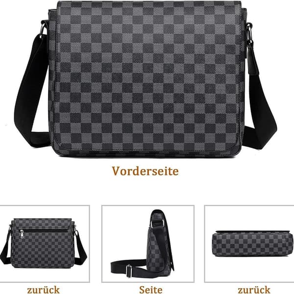 Herre Crossbody Taske Skakbræt Stor Pendlertaske