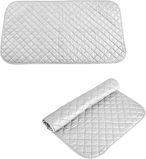 Heat Resistant Ironing Mat, Portable Clothes Mat Steam Blanket Cotton Travel Space Saving Foldable Convenient Grey, 48*80cm
