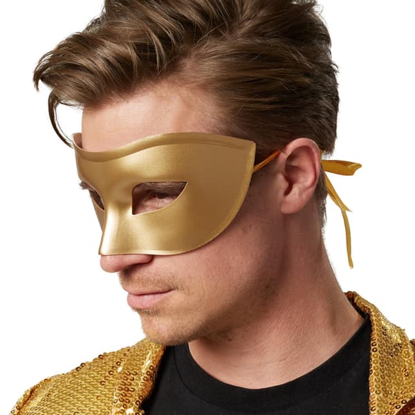 tectake Venetian mask, plain eye mask for masquerade Gold Gold Guld