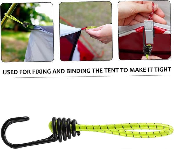 Teltklemmer Bungee Cord Justerbar Elastisk Rebspænder til Udendørs Teltfiksering og Campingtilbehør