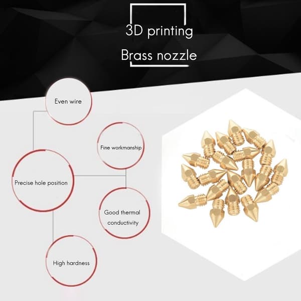 20 stk. ekstruderdyser Mk8 dyse 0,4 mm Mk8 3D-printer til Cr10